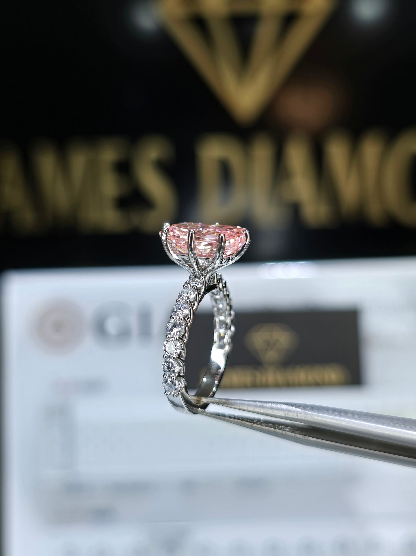 Pink Cushion Ring π Center Pink 5 Carat + 14k solid gold π₯