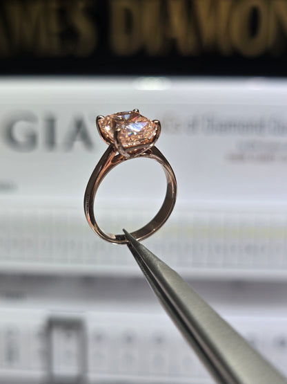 Solitaire rings 💍 Pink cushion 4 Carat 💎 IGI LabgrownDiamomd 🔥