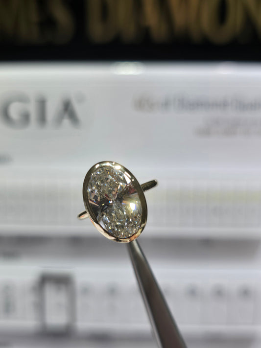 Bezel Oval rings 💍 5 Carat Oval E/VS1 💎 IGI Labgrown Diamond