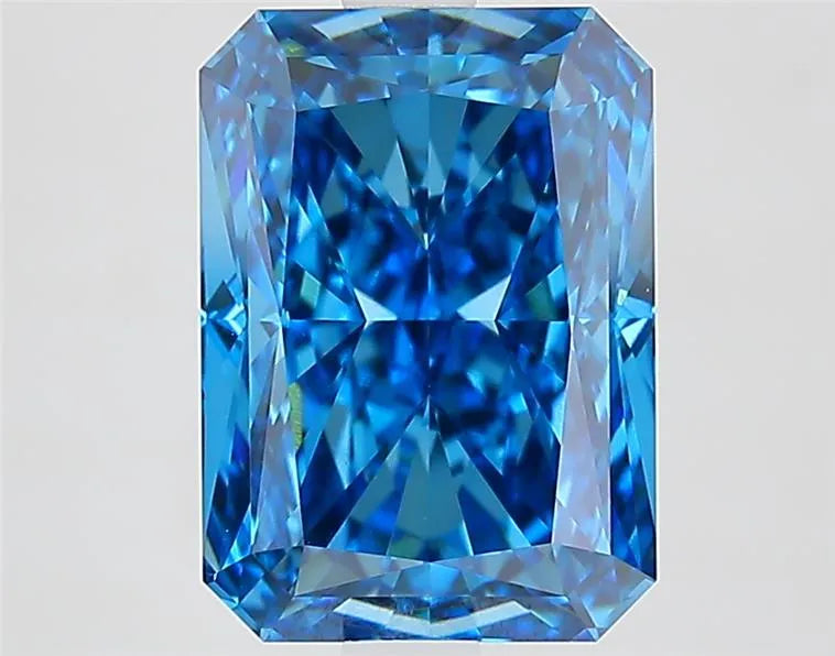 3.74ct Radiant Lab Grown Diamond (Colour Fancy Vivid Blue, Clarity VVS2, IGI Certified)
