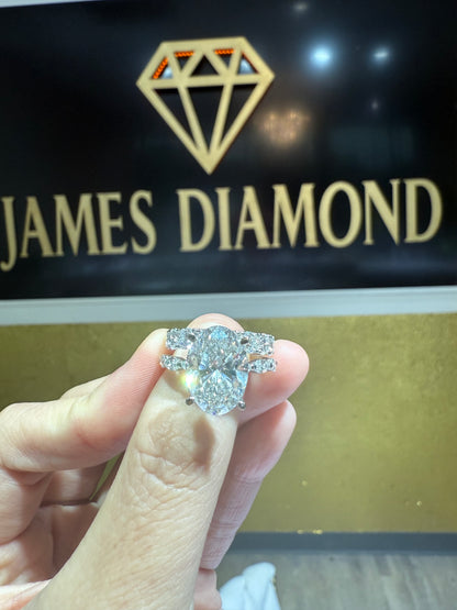 Beautiful Oval Rings 6 Carat Center + Enternity round band 💎