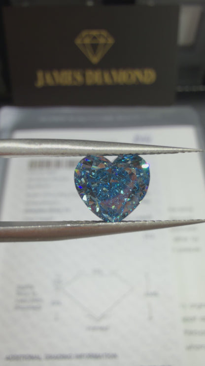 2.01ct Heart Modified Brilliant Lab Grown Diamond (Fancy Vivid Blue, VS2, IGI Certified)