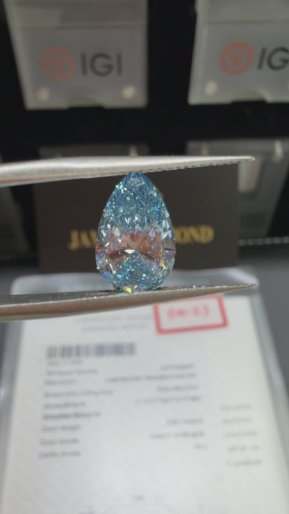 2.00ct Pear Brilliant Lab Grown Diamond (Fancy Vivid Blue, VS2, IGI Certified)