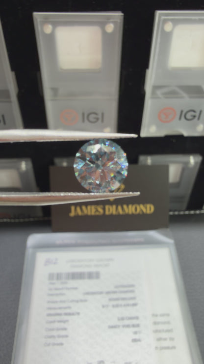 2.02ct Round Brilliant Lab Grown Diamond (Fancy Vivid Blue, VS1, IGI Certified)