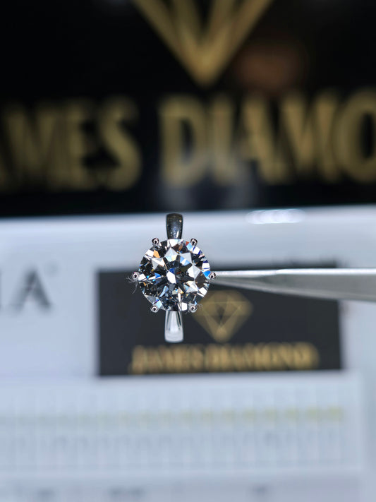 Solitaire rings / 6 Prong 💍 Round 3CT E/VS1 + 14k solid gold 💥